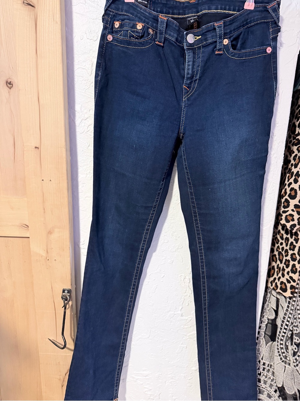 True Religion Straight Leg Jeans in Dark Blue